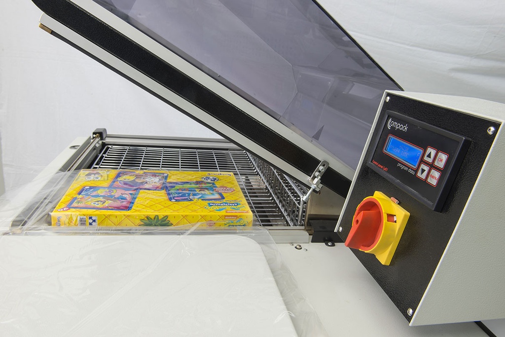 COMPACK 5800I SHRINK PACKAGING MACHINE w/MAGNETIC HOLD DOWN & DIGITAL TIMER
