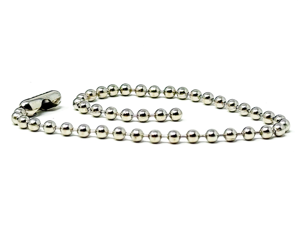 BALL CHAIN WITH CONNECTORS - 30" NICKEL