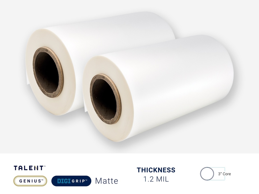[LFHGMD.3.1175.02500] TALENT GENIUS MATTE DIGIGRIP 1.2 MIL - 3" CORE | CPI (11.75" x 2,500')
