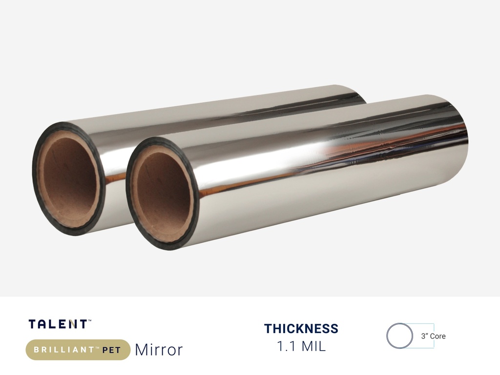 [LFMT.3.1275.01000] TALENT BRILLIANT MIRROR PET 1.1 MIL - 3" CORE - CPI (12.75" x 1,000')