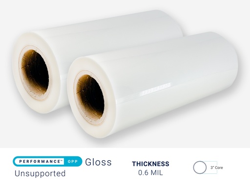 [LFOGV.3] PERFORMANCE OPP GLOSS UNSUPPORTED - 0.5 MIL - 3" CORE